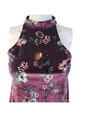 Wallflower Vintage 90s Floral Velvet Tank Women Small Shirt Lace Top 4 6 Fall S